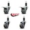 Service Caster 3'' Gray Poly Swivel 1-1/4'' Expanding Stem Caster Set 2 Total Lock Brakes, 4PK SCC-EXTTL20S314-PPUB-2-S-2-114 - alternate 4